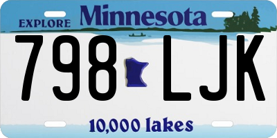 MN license plate 798LJK