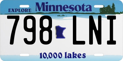 MN license plate 798LNI