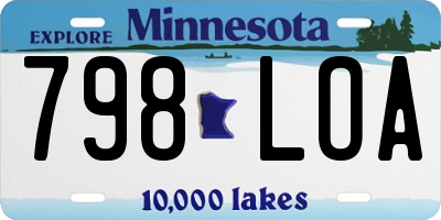 MN license plate 798LOA
