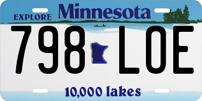 MN license plate 798LOE