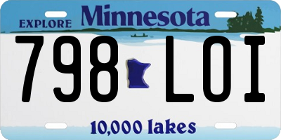 MN license plate 798LOI