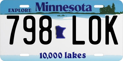 MN license plate 798LOK