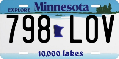 MN license plate 798LOV