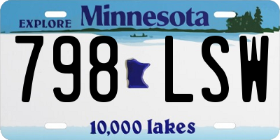 MN license plate 798LSW