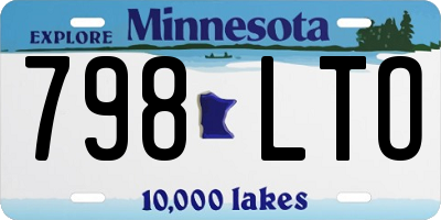 MN license plate 798LTO