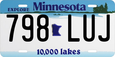 MN license plate 798LUJ