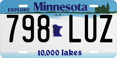 MN license plate 798LUZ
