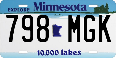 MN license plate 798MGK