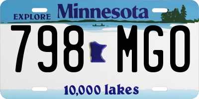MN license plate 798MGO