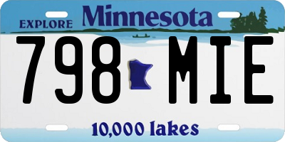 MN license plate 798MIE