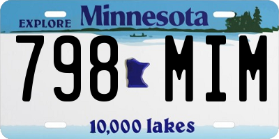 MN license plate 798MIM