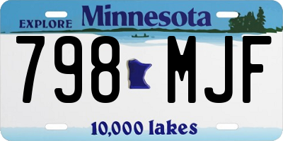 MN license plate 798MJF