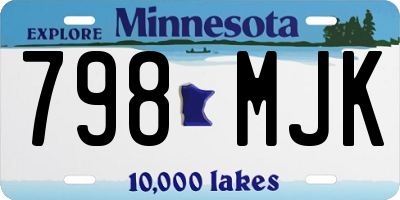 MN license plate 798MJK