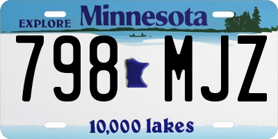 MN license plate 798MJZ