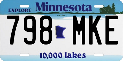 MN license plate 798MKE