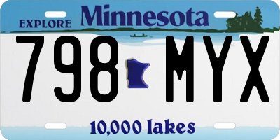 MN license plate 798MYX