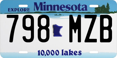 MN license plate 798MZB