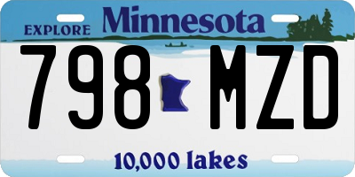 MN license plate 798MZD