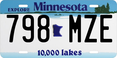 MN license plate 798MZE