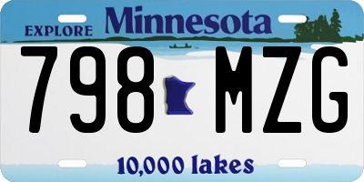 MN license plate 798MZG