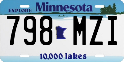 MN license plate 798MZI