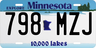 MN license plate 798MZJ