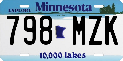 MN license plate 798MZK