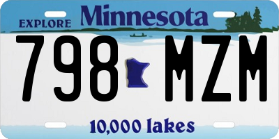 MN license plate 798MZM