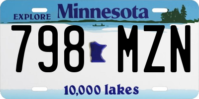 MN license plate 798MZN