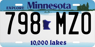 MN license plate 798MZO