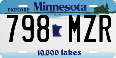 MN license plate 798MZR