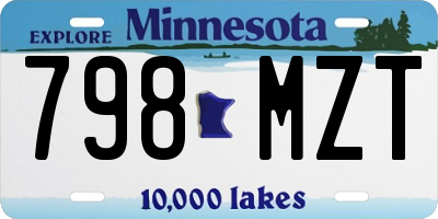 MN license plate 798MZT