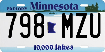 MN license plate 798MZU