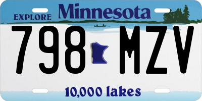 MN license plate 798MZV