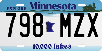 MN license plate 798MZX