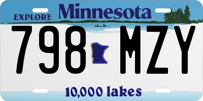 MN license plate 798MZY