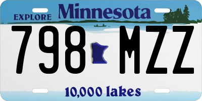 MN license plate 798MZZ