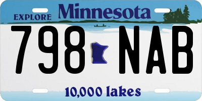 MN license plate 798NAB