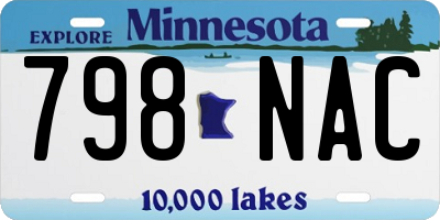 MN license plate 798NAC