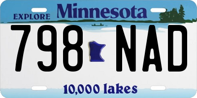 MN license plate 798NAD