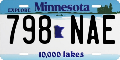 MN license plate 798NAE