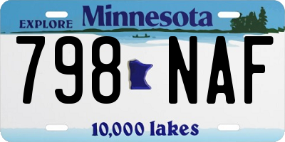 MN license plate 798NAF