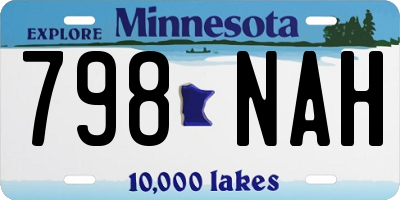 MN license plate 798NAH