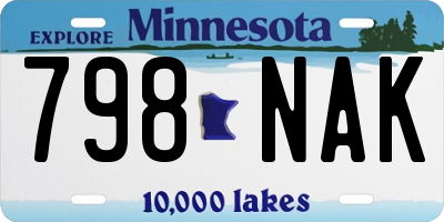 MN license plate 798NAK