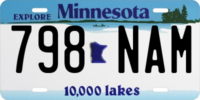 MN license plate 798NAM