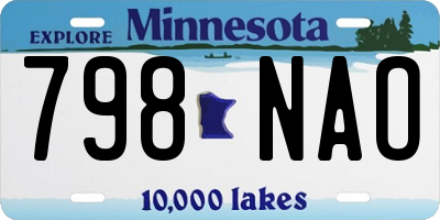 MN license plate 798NAO