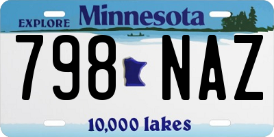 MN license plate 798NAZ