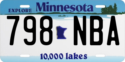 MN license plate 798NBA