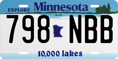 MN license plate 798NBB