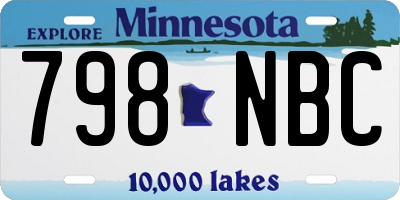 MN license plate 798NBC